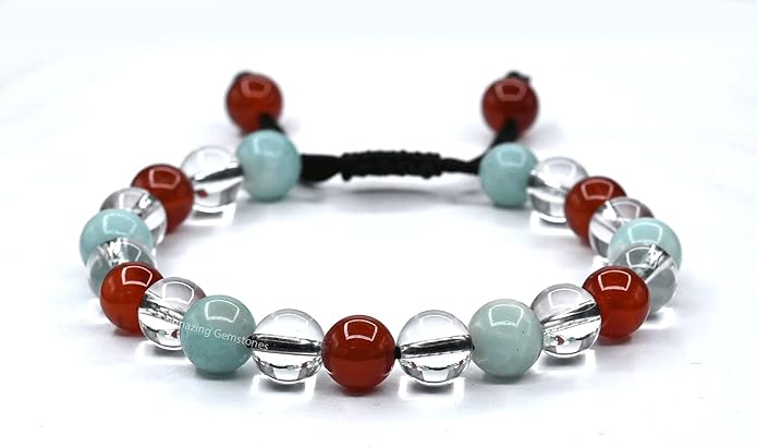 Natural Healing Crystal Bracelet for Women - Mens Bracelet Energy Balancing Gemstones Set - Adjustable Stone Bead Bracelet for Men and Women - Chakra Crystal Therapy Accessory, Meditation