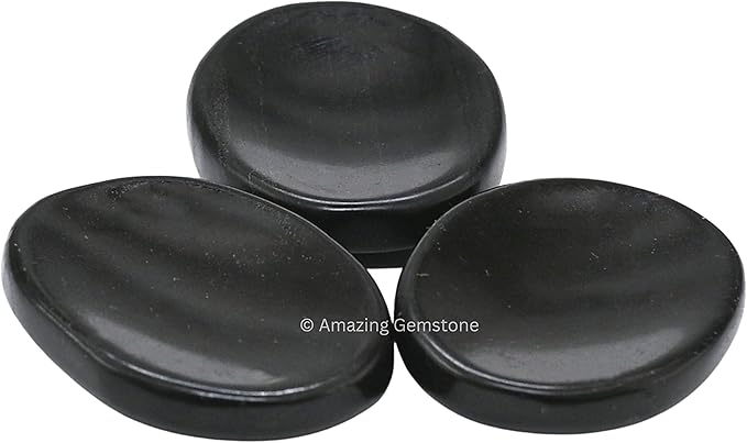 Amazing Gemstone Shungite Worry Stone Crystals and Healing Stones - Worry Stones for Stress Relief Gifts - Piedra Crystal Fidget for Meditation, Relaxation - Unique Stocking Stuffers