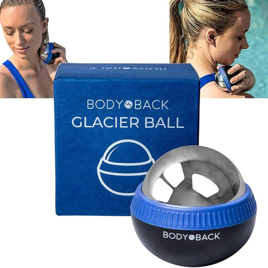 Body Back Glacier Ball - Cryosphere Therapy Massage Roller Ball, Ice Roller Ball, Cold Ball for Plantar Fasciitis Relief with Removable Ice Roller for Face or Lacrosse Ball Rolling