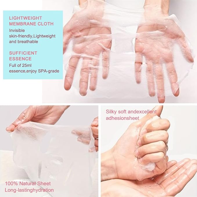 Kaely 12 Pack Peach Face Masks for Kids, Kids Face Mask Spa Day Kit Supplies, Spa Party Favors for Teens Girls Women, Sheet Facial Mask Skincare Gifts Set, Hydrating Nourish for All Skin Types, 10