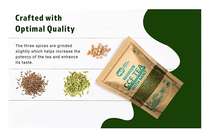 CCF Tea (Cumin, Coriander, Fennel) with Mint - Digestive Tea to Support Natural Detoxification 8 Ounces (Pack of 2)