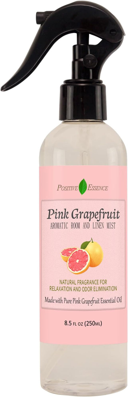 Pink Grapefruit Linen and Room Spray – Natural Air Freshener with Pure Essential Oil, Fresh Citrus Pillow Spray, Bathroom Odor Eliminator, Fabric and Home Fragrance – 8.5 fl oz