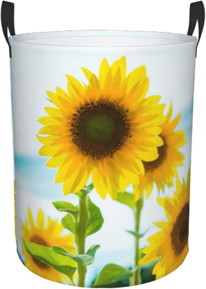 Laundry Basket Flower Plants Collapsible Large Capacity, 63L Dirty Clothes Basket Durable Lightweight Hamper With Handles Ideal For Clothes,Toys Home Organization,19.6in *15.7in,