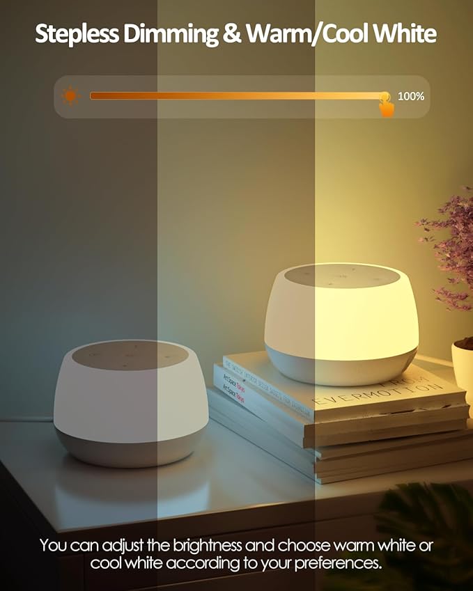 Kids Night Light Touch 3 Modes & 9 Colors Changing, Rechargeable Bedside Lamp Stepless Dimmable, Portable Touch Table Lamp with Timing & Memory, Soft Eye Caring Night Lamp for Kids Adults