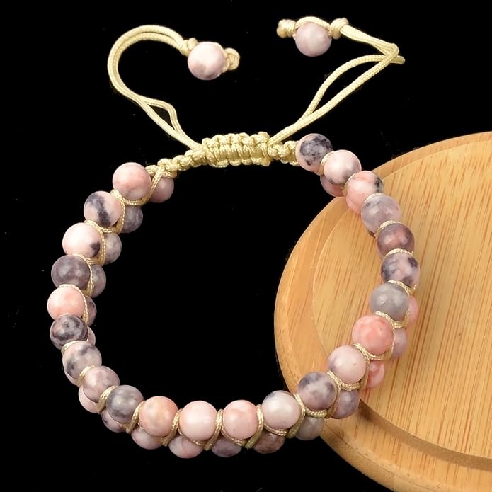 MASSIVE BEADS Double Layer Natural Chakra Healing Power Crystals Macrame Bracelet Yoga Stone Beads Gemstone Meditation Relax Anxiety Bangle for Unisex Women Men