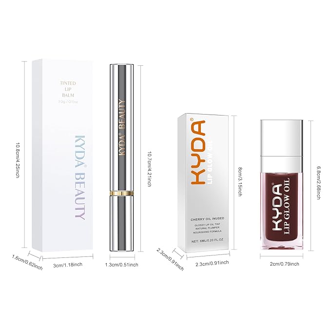 KYDA Black Honey Lipstick Kit, Includes Honey Lipstick Tinted Lip Balm and Lip Glow Oil, Sheer Black Lips Color with a Hydrating Oils Formula, for Smooth Dewy Finish