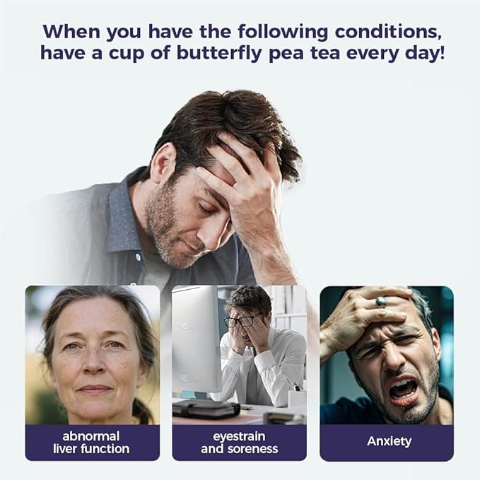 WOTIHA-Natural Butterfly Pea Flower Tea 75g.100% Natural Butterfly Pea 50 Herbal Tea.Non-GMO • Additive-Free • Caffeine-Free • Sugar-Free • Vegan