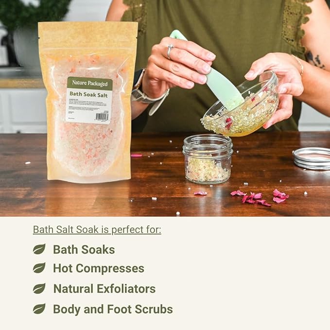 Bath Salts Blend (16oz - Pack of 2) - Pure Coarse Grain Mineral Salt - Used as Salt Bath, Bath Soak, Foot Soak, Spa or Foot Salts Bath