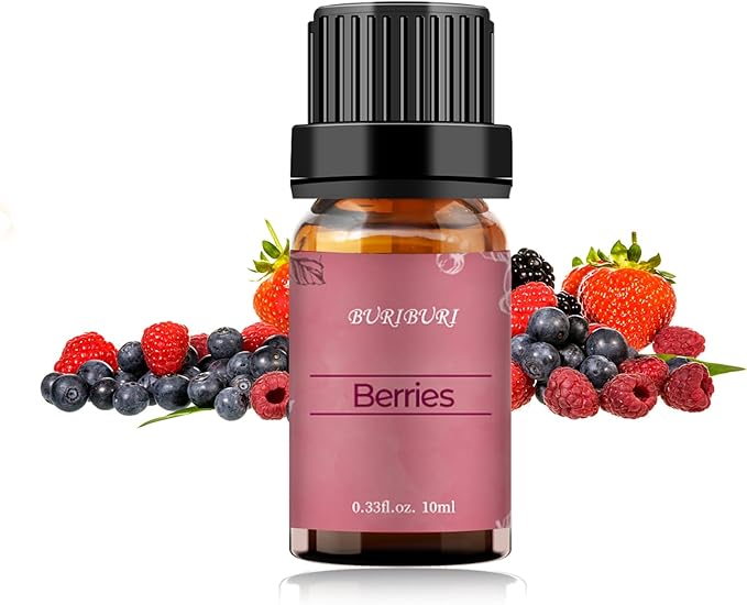 BURIBURI Berries Essential Oil 10ml Premium Grade Scented Oil Berries Fragrance Oil for Diffusers, Massage, Candle Making Soap Making