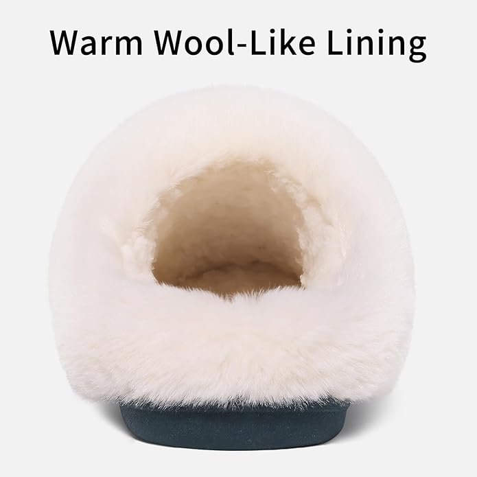 Evshine Warm Knit House Slippers for Women Comfy Wool-Like Lined Chenille Slippers with Memory Foam and Indoor Outdoor Soles