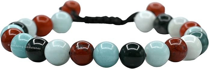 Natural Healing Crystal Bracelet for Women - Mens Bracelet Energy Balancing Gemstones Set - Adjustable Stone Bead Bracelet for Men and Women - Chakra Crystal Therapy Accessory, Meditation