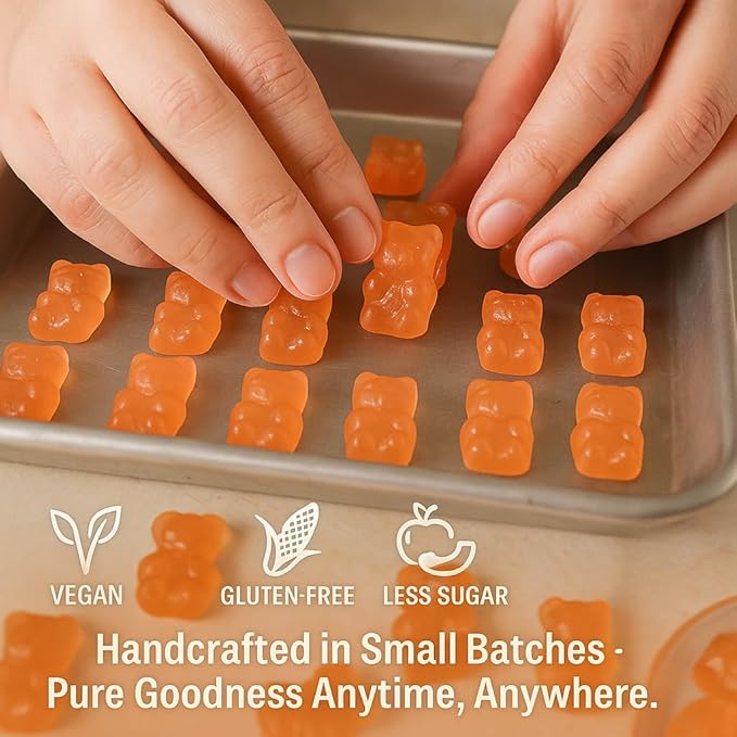 Confect Peachy Sour Swirl Fruit Gummies – Vegan Candy – 6 Packs x 1.76 oz – Gluten-Free, No Corn Syrup, Teddy Bear Shape
