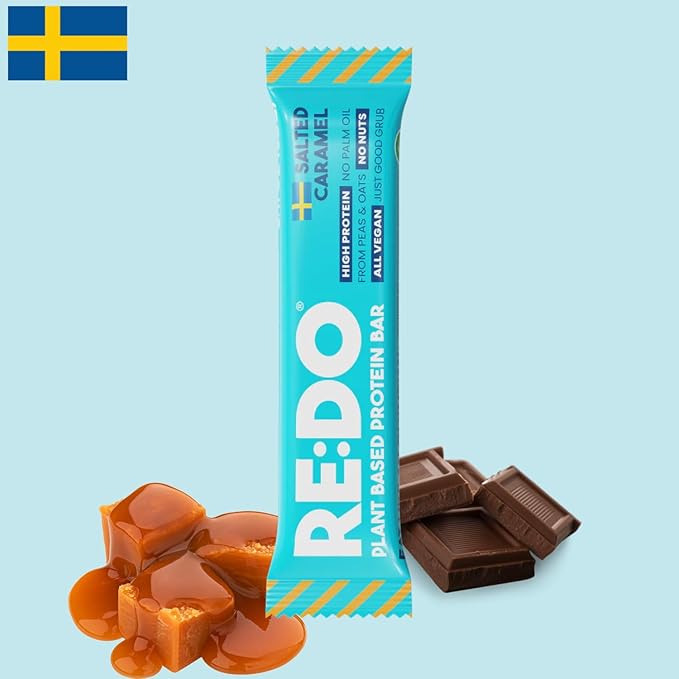 Re:Do Plant-Based Salted Caramel Protein Bars (9 Bars) 15g Vegan Protein, Dairy & Nut Free, No Palm Oil