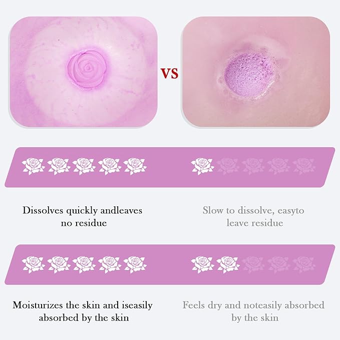 Bath Bombs for Women - 16 Pcs Handmade Natural Essential Oils Rose Bath Bombs, Home Spa Fizzies Bubble Bath, Birthday Gifts for Her Self Care Gifts for Mom Wife (16)