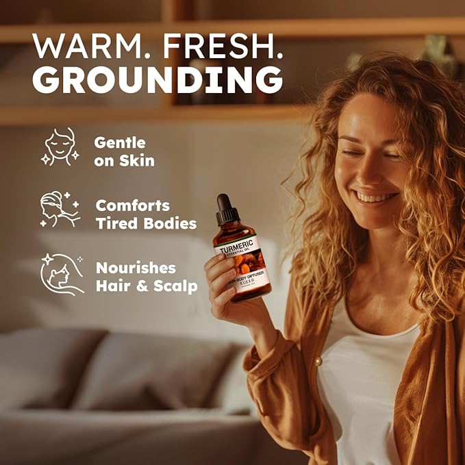 KUKKA Turmeric Oil for Skin - 4 Fl Oz - for Hair, Skin, Diffuser, Aromatherapy & DIY Soap Making Scent