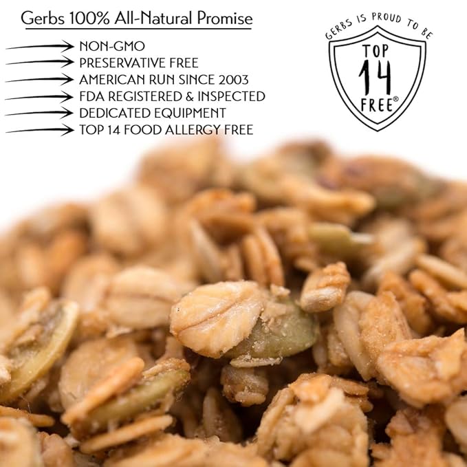 Gerbs Original Seed n' Honey Granola, 2 LBS. - Top 14 Food Allergy Free & Non GMO - Keto Safe - Made in Rhode Island …