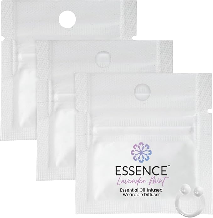 Essence Wearable Aromatherapy Nasal Diffuser – Lavender Mint Essential Oil Nose Ring Silicone Inhaler for Stress & Mood Support - Made in USA & Travel-Friendly (3 Pack)