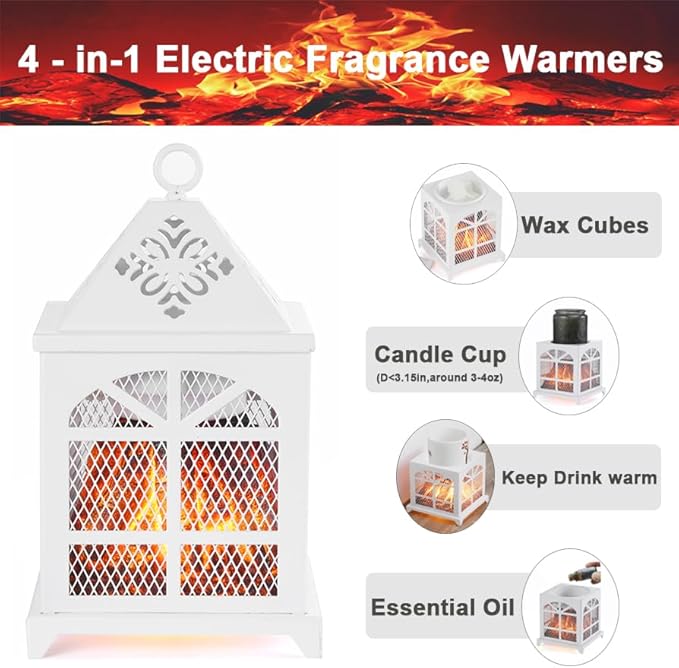 Dicimi Wax Melt Warmer,4-in-1 Electric Wax Melter (White, Window)