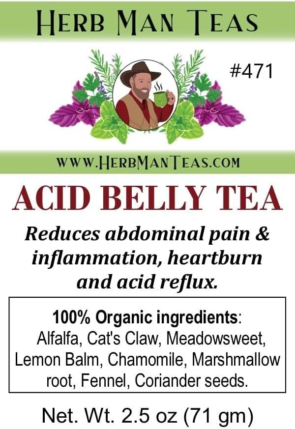 Acid Reflux Tea - Reduces Abdominal Inflammation, Heartburn, and Acid Reflux, formulated by Master Herbalist Khabir- Organic, Non-GMO, no addatives