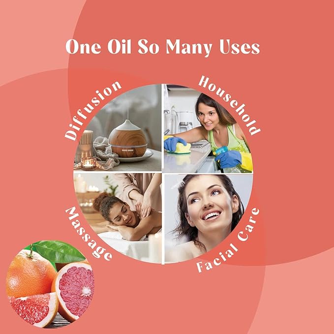 Grapefruit Essential Oil Pure Organic for Diffuser Skin Hair - 1 Oz