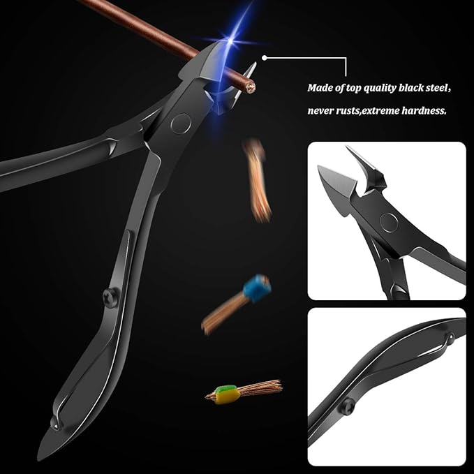 ESARORA Manicure Set, 18 in 1 Stainless Steel Professional Pedicure Kit Nail Scissors Grooming Kit with Black Leather Travel Case