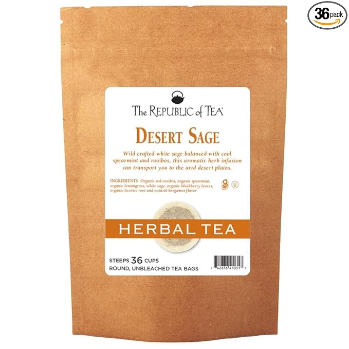 The Republic of Tea - Desert Sage Herbal Tea, 36 Tea Bag Refill