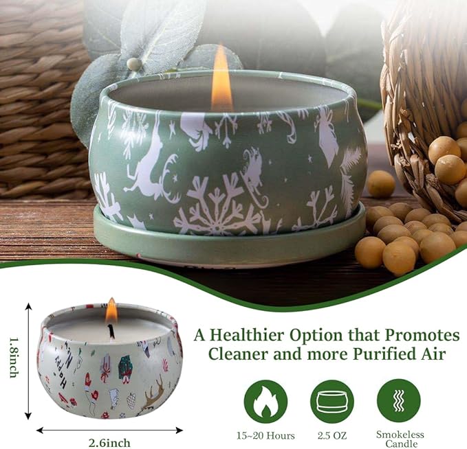 Christmas Scented Candles Gifts for Women, 12 Pack 2.5 oz Natural Soy Wax Aromatherapy Candles Gift Set for Home, Mother's Day,Christmas,Birthday,Valentine's Day