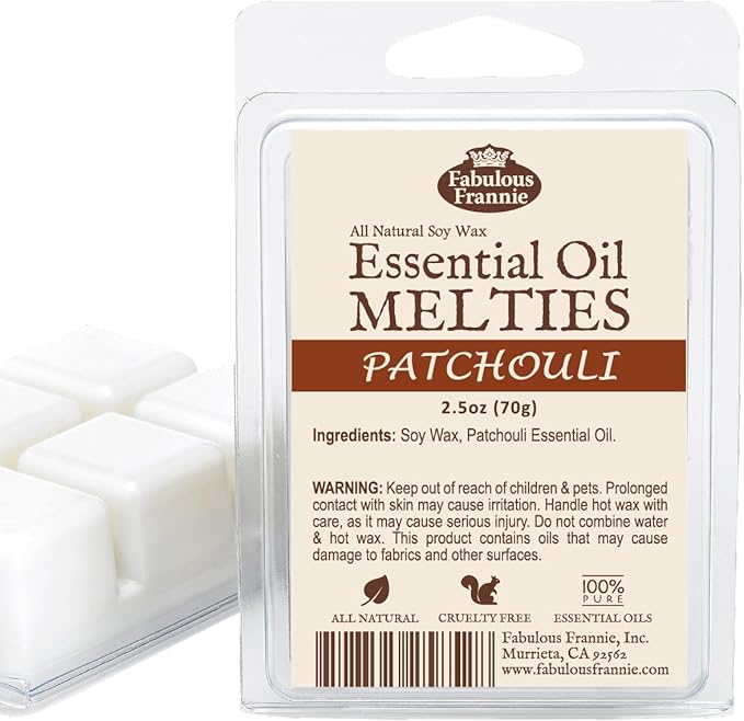 Fabulous Frannie Patchouli Pure & Natural Soy Candle Meltie/Tart/Melts Made with Pure Essential Oils 2.5oz