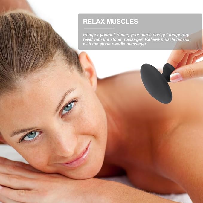 Healifty 2Pcs Mushroom Massage Hot Stones Warmer Basalt Bian Stone Guasha Tools Volcanic Rocks for Spa Relaxing Healing 2.16 X 2.16 X 1.49 Inch