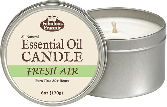 Fabulous Frannie Fresh Air Aromatherapy All-Natural Soy Candles Cotton Wick High Pure Essential Oil Scent 40 Hours Burn Time Gift for Women & Men 6 Ounce (Pack of 1)