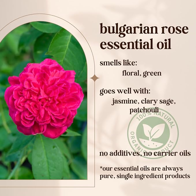 Avivni Rose Otto Essential Oil - 100% Pure & Natural, Undiluted for Aromatherapy, Hair, Diffuser (0.33oz - 10ml)