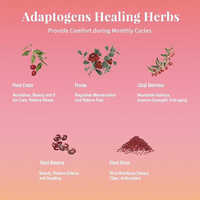 Five Reds Tea for Rejuvenates Energy, Leafberry Sampler Wellness Functional Herbal Tea Detox Boosts Immunity Awaken Rose Jasmine Red Dates Beans 10 Bags Box Teas Drinkers Gifts for Women