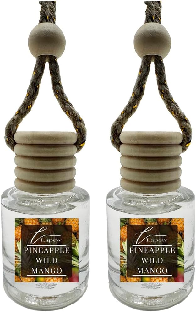 Car Air Freshener Diffuser – 2 Pack Hanging Air Freshener Diffuser (.34 Oz, Pineapple Wild Mango)