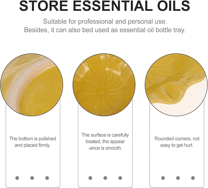 Ceramic Dish for Electric Oil Burner Warmer Diffuser Bowl Holder Essential Oil Plate Ceramic Oil Warmer Tealight Candle Holder Bowl Home Decoration Yellow