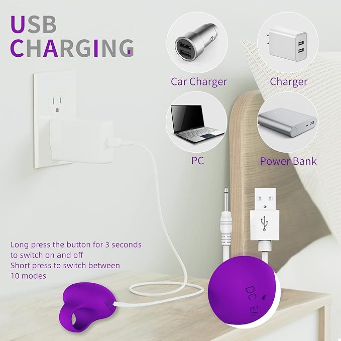 Facial Mini Massage Ball, Handhold Portable Quiet Waterproof USB Rechargeable Powerful Multifunctional Vibrating Travel Pocket Face Eye Finger Joint and Neck Jaw Massager - Purple