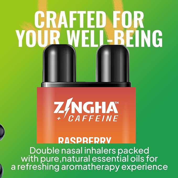 Caffeinated Aromatherapy Nasal Inhaler Stick – Natural Energy Boost with Essential Oils + Caffeine – Focus, Refresh & Breathe Easy (Lemon Mint)