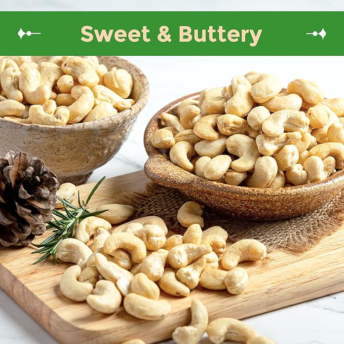 Sincerely Nuts - Raw Cashews Whole and Unsalted | Healthy Snack, Source of Protein | Keto and Paleo Friendly Gourmet Quality Vegan | Cashew Nuts 3(LB) Bag