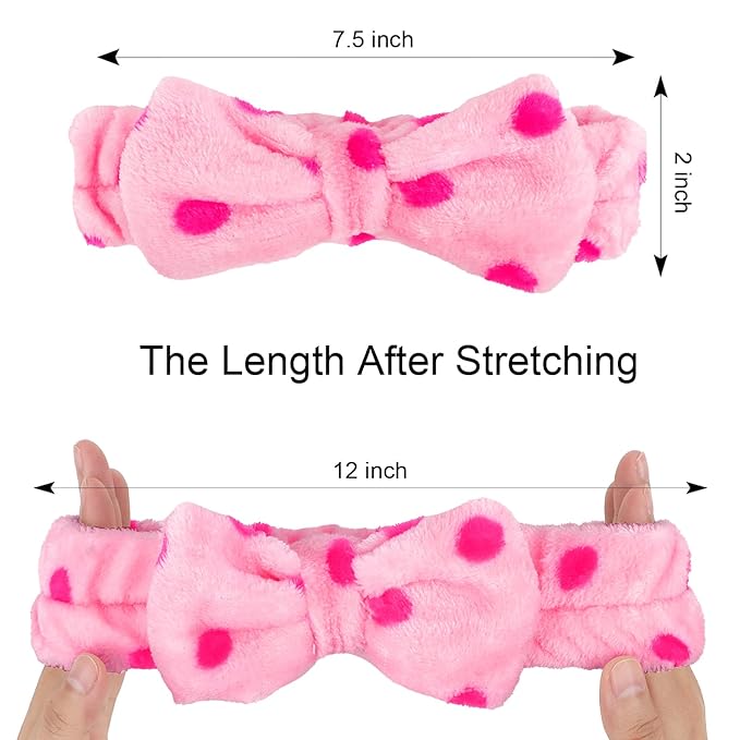 Casoty 10 Pcs Skincare Headbands - Soft Coral Fleece Spa & Yoga Face Washing Bow Headbands