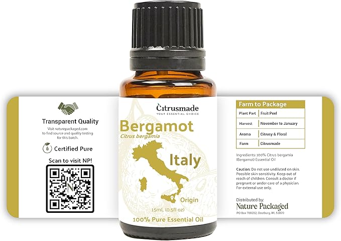 Bergamot Essential Oil - Direct from Citrusmade in Sicily- Pure Essential Oil for Diffusers and Aromatherapy | 100% Pure Therapeutic Grade (2Lbs)