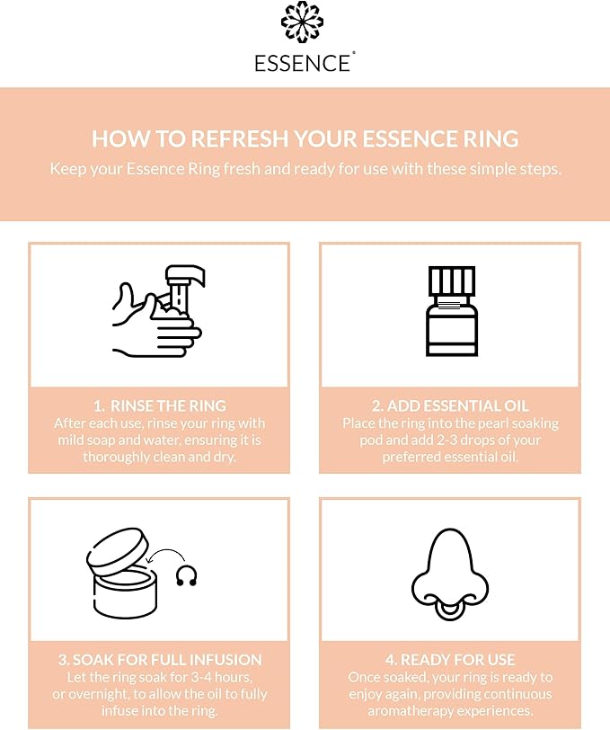 Essence Wearable Aromatherapy Nasal Diffuser – Immunity Blend Essential Oil Nose Ring Refresh Kit – Personal Scent Clip for Travel, Work & Everyday Use – Made in USA