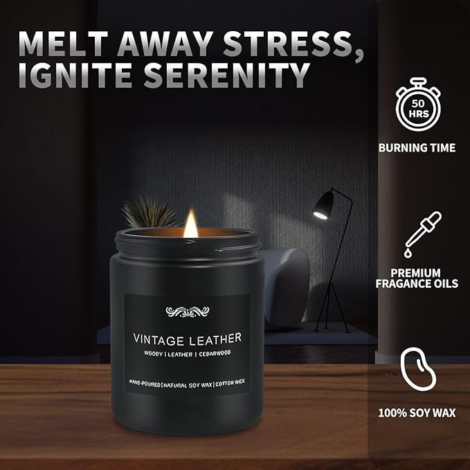 6 Pack Candles for Home Scented Aromatherapy Candles Gifts Set for Mens, Men Candle Set, 42 oz 300 Hour Long Lasting Candles, Gifts for Men, Birthday, Anniversary Present