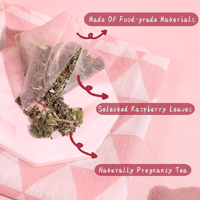 Jarteela - Raspberry Leaf Tea Bag, 1.5g x 60 Count - Natural Red Raspberry Leaf Herbal Tea Pregnancy - Premium Herbs - Non-GMO - Caffeine-free Tea - Aids In Digestion