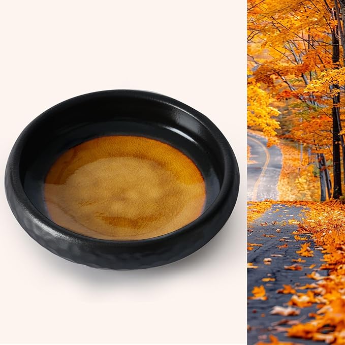 Ceramic Incense Burner,Handmade Incense Stick Incense Burner Reflux Burner,Sage, Coil Incense, Ash Catcher, Smudge Bowl for Yoga Meditation Room Décor,Crack Yellow