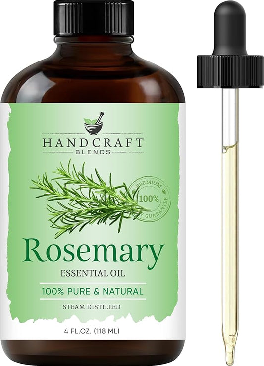 Handcraft Blends Rosemary Essential Oil – Huge 4 Fl Oz – 100% Pure and Natural – Premium Grade Essential Oil for Diffuser and Aromatherapy, Skin, Massage, Candle and Soap Making Fragrance