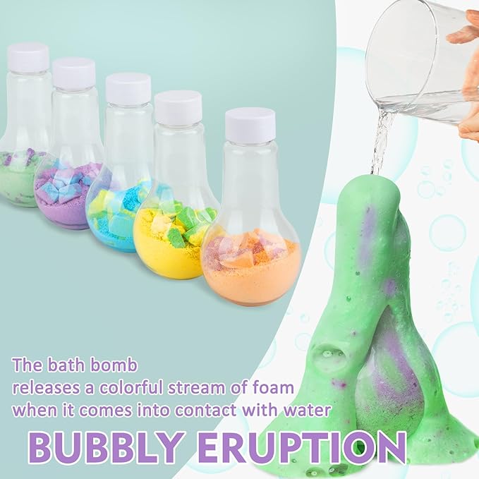 Kids Bath Bombs, 6 Pack Fizzy Bubble Bath Explosions, Large Bubble Volume Colorful Burst Bath Bombs for Kids, Scientific & Magical Bath Time Buddy, Fun & Educational Kids Bath Experience