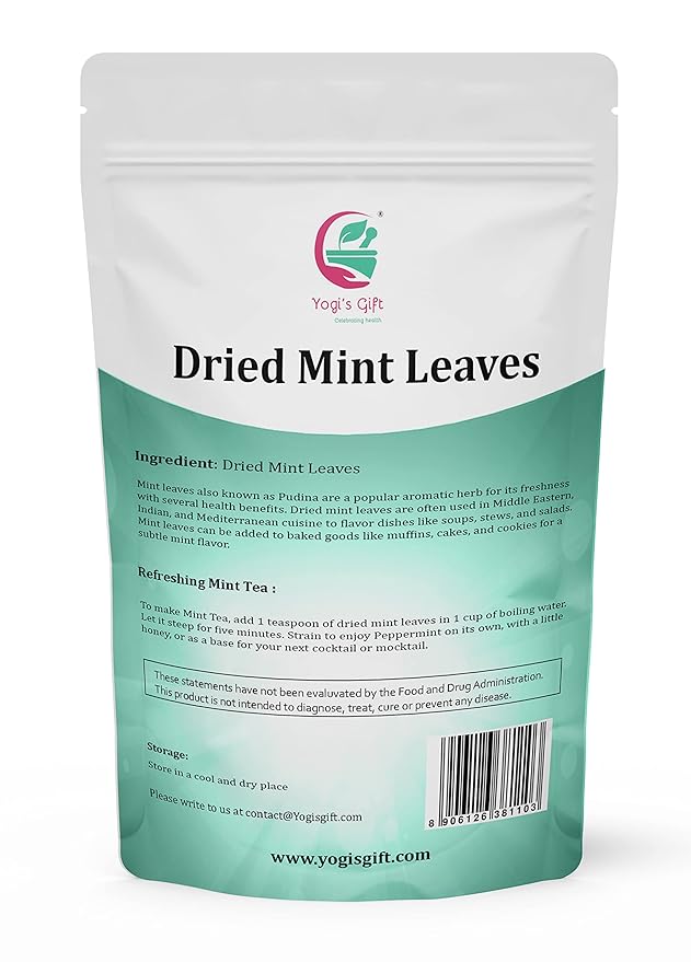 Dried Mint Leaves 1 LB | Peppermint Leaves For Tea & Savoury | Non-GMO, Ethically Sourced, Cut & Sifted | Bulk Tea Loose Leaf - Yogi’s Gift®