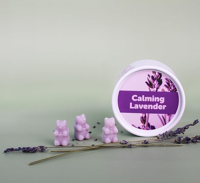 Happy Wax Calming Lavender Scented Bear Wax Melts - Natural Strong Lavender Scented Wax Melts Infused w/Essential Oils - Non Toxic Wax Melt. Scented Soy Wax Melts for Warmers (4 oz Tin)