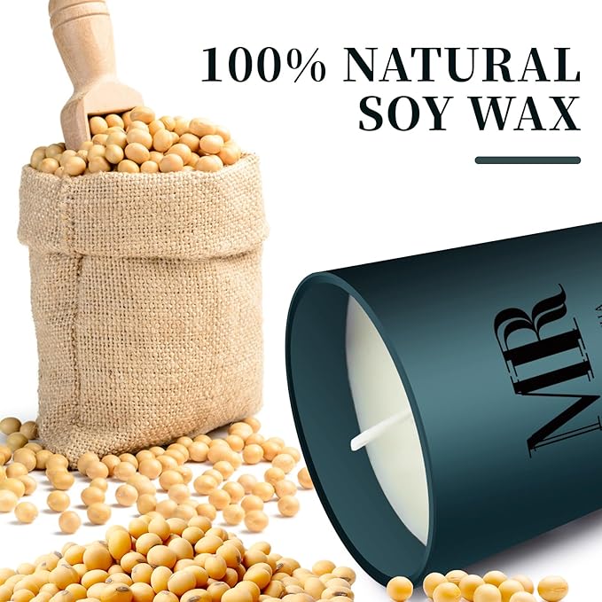 Scented Candle Gifts Set - Men Candle Set, Scented Candles for Home, Gifts for Men Aromatherapy Gift Set, Ideal for Dad Fathers Day Husband Boyfriend (Smoke & Vanilla)