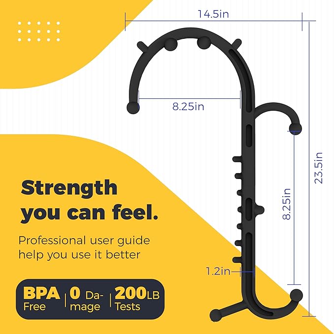 Upgrade Back and Neck Massager-Trigger Point Cane Massage Tools for Pain Relief and Self Massage Hook Cane - Handheld Body Deep Tissue Shoulder Leg Feet Massager Stick - Gift for Men & Women - Black