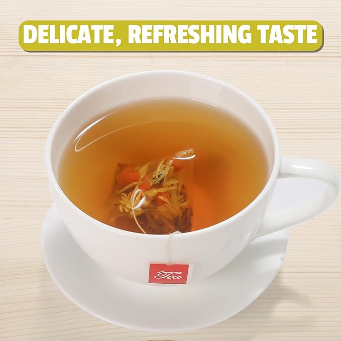 Jarteela - Chrysanthemum Cassia Seed Tea Bags - 5g x 25 Count - Chrysanthemum Blend Herbal Tea with Goji Berry, Burdock Root, Honeysuckle, Osmanthus - Support Overall Health